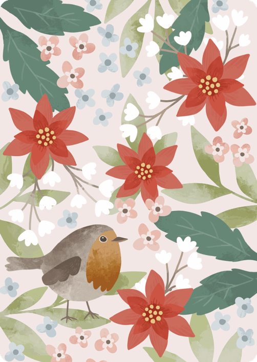 Joulukortti Robin Bedaprint