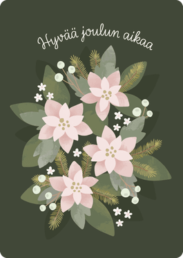 Joulukortti Roosa Bedaprint