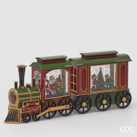 Soiva koristeltu joulujuna ja vaunu led valoilla ja musiikilla