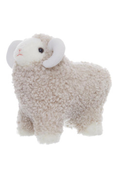 Curly Ulle Pässi- pehmolelu beige-valkoinen