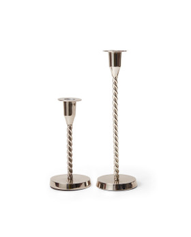 Kierteinen hopeoitu kynttilänjalka, Medium