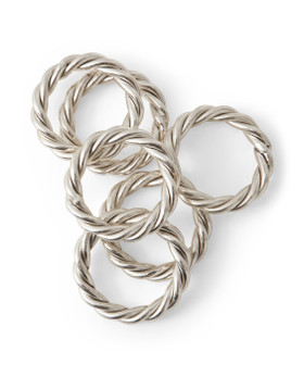 Kierteinen hopeoitu lautasliinarengas