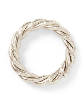 Kierteinen hopeoitu lautasliinarengas