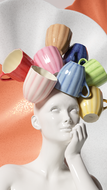 Oyster muki 11 cm/ 60 cl vaaleanpunainen