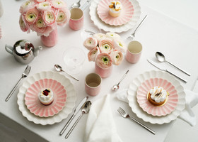 Oyster lautanen 28 cm vaaleanpunainen