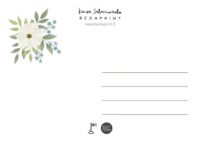 Onnittelukortti Valkoiset kukat Bedaprint