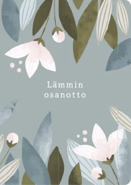 2-osainen surunvalittelukortti Lämmin osanotto Bedaprint