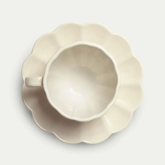 Oyster kahvikuppi ja lautanen 25 cl sand