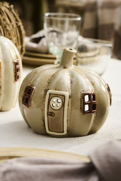 Kurpitsa talolyhty beige ovi