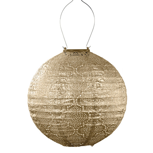 Kullansävyinen aurinkokennolyhty Bazaar Roundn Ø30 x 28,9 cm