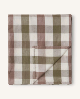 Ruudullinen Pöytäliina Pellavasekoitetta