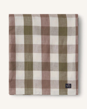 Ruudullinen Pöytäliina Pellavasekoitetta