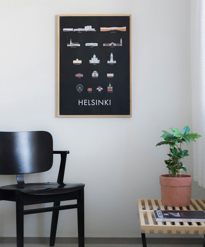 musta-nojatuoli-seinässä-helsinki-taulu-sisustusuunnittelu-trendo