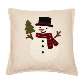 Snowman koristetyyny offwhite 48x48 cm Fondaco