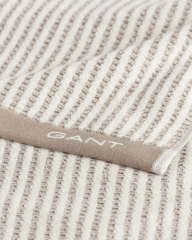 Raidallinen pyyhe Taupe Beige