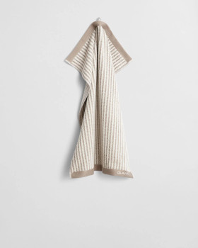 Raidallinen pyyhe Taupe Beige