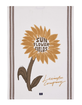 Auringonkukka-keittiöpyyhe luomupuuvillaa