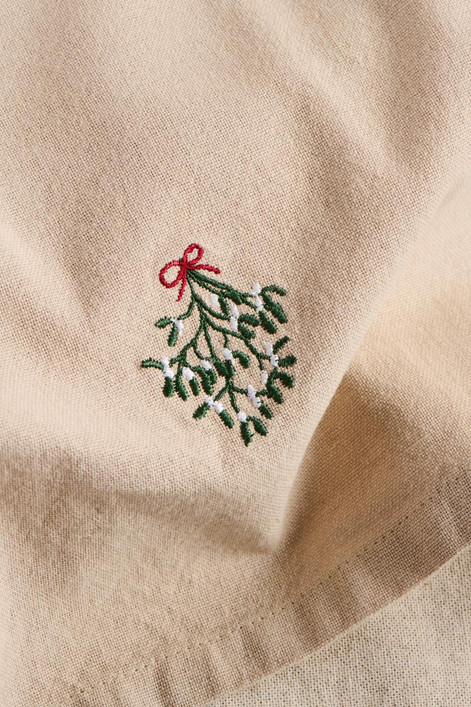 Jouluinen mistelikuvioitu lautasliina 40x40 cm