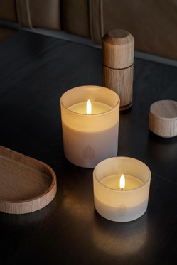 LED-kynttilä lasipurkissa väri vanilja 8,2x6 cm