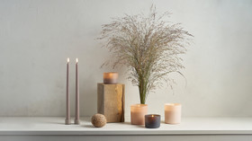 LED-kynttilä lasipurkissa väri viininpunainen 2 kpl/pkt