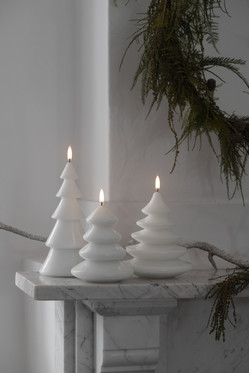 Joulukuusikynttilä valkoinen W10 x H20cm Uyuni Lighting 