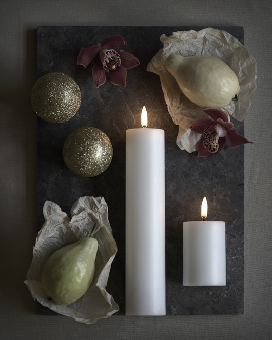 Led pöytäkynttilä valkoinen 5,8 x 22 cm, Uyuni