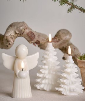 Uyuni Led-kynttilä enkeli 11x15,5 cm Oyster Grey