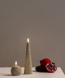 Uyuni Led-kynttilä pallo glitteri shampanja 7x7 cm 