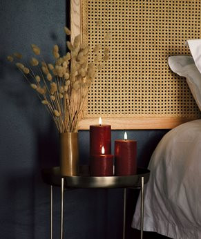 Led pöytäkynttilä karmiininpunainen rustiikki 7,8 x 20 cm, Uyuni