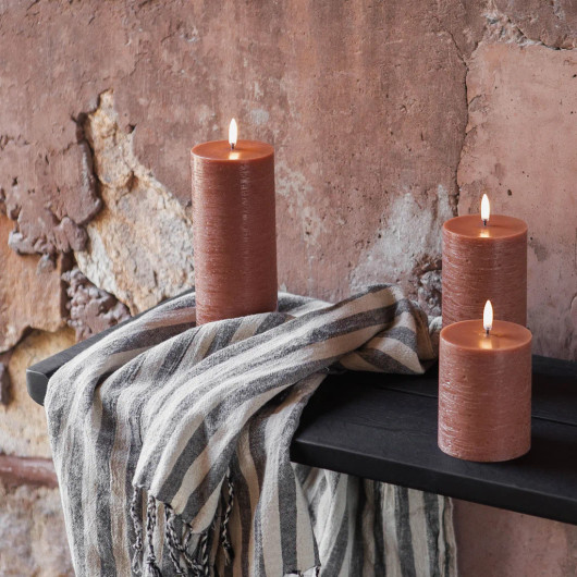 Led pöytäkynttilä Terracotta rustic 7,8 x 20,3 cm, Uyuni