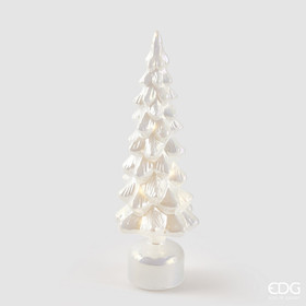 Valkoinen joulukuusi musiikilla ja valoilla 