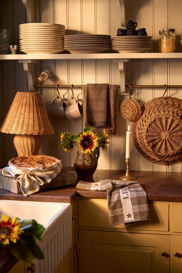 Luomupuuvillainen froteekeittiöpyyhe, kivenharmaa/valkoinen