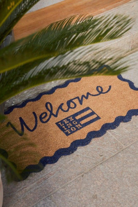 Welcome-ovimatto kookoskuitua, ruskea/tummansininen