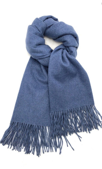 Scarf Blended With Cashmere, Blue