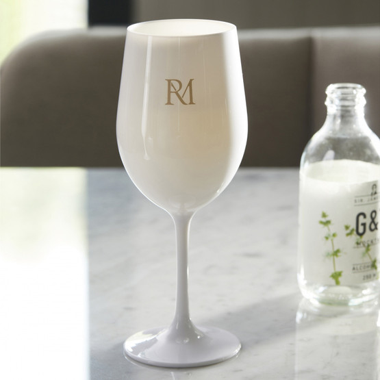 RM Monogram Outdoor wine glass white, Riviera Maison