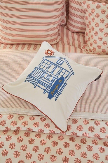 Beach house -tyynynpäällinen luomupuuvillatvilliä, Lexington