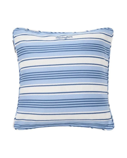 Raidallinen tyynynpäällinen luomupuuvillatvilliä, sininen