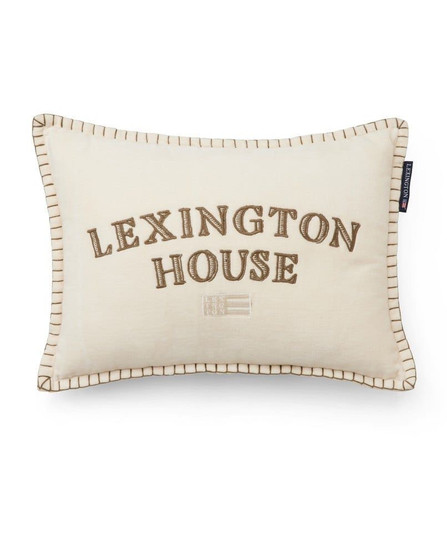 Lexington house -tyyny luomupuuvillaveluurista, vaalea beige/oliivi