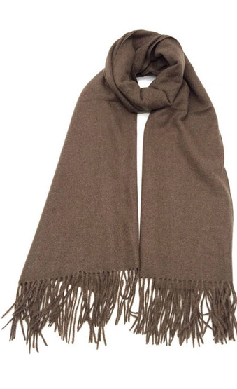 Scarf Blended With Cashmere, Dark brown