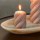 Twisted Pillar Candle 6,5x9, Pink, Riviera Maison