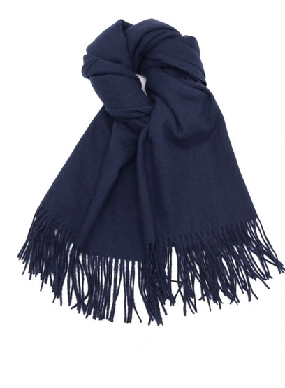 Scarf Blended With Cashmere, Dark blue