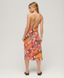 Printed midi-length slip dress