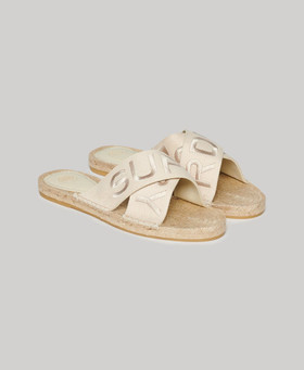 Cross-strap espadrille sandals