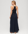 Lace-trimmed jersey maxi dress