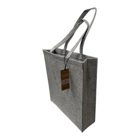 Harmaa kapea tasapohjainen kassi