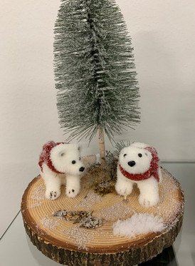 Joulu asetelma jääkarhuilla