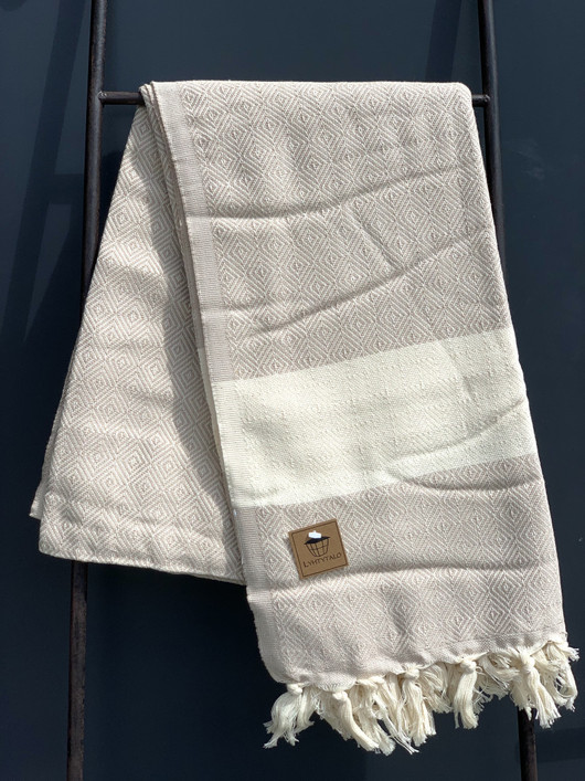 RELAX 430g, beige 100x180cm , Hamam pyyhe (ripustuslenkki)