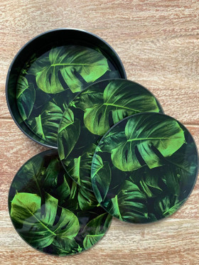 Lasinalunen peikonlehti 10x10cm set-4