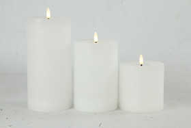 Valkoinen Ø10 x 20 cm L, LED-kynttilä (ajastin)