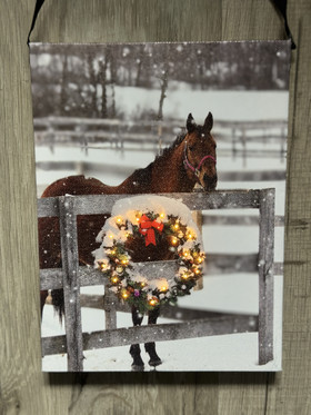 Hevonen Led-taulu 20x15cm